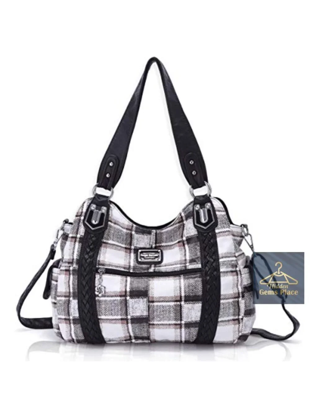 Soft PU Leather Hobo Shoulder Crossbody Bag with Pockets